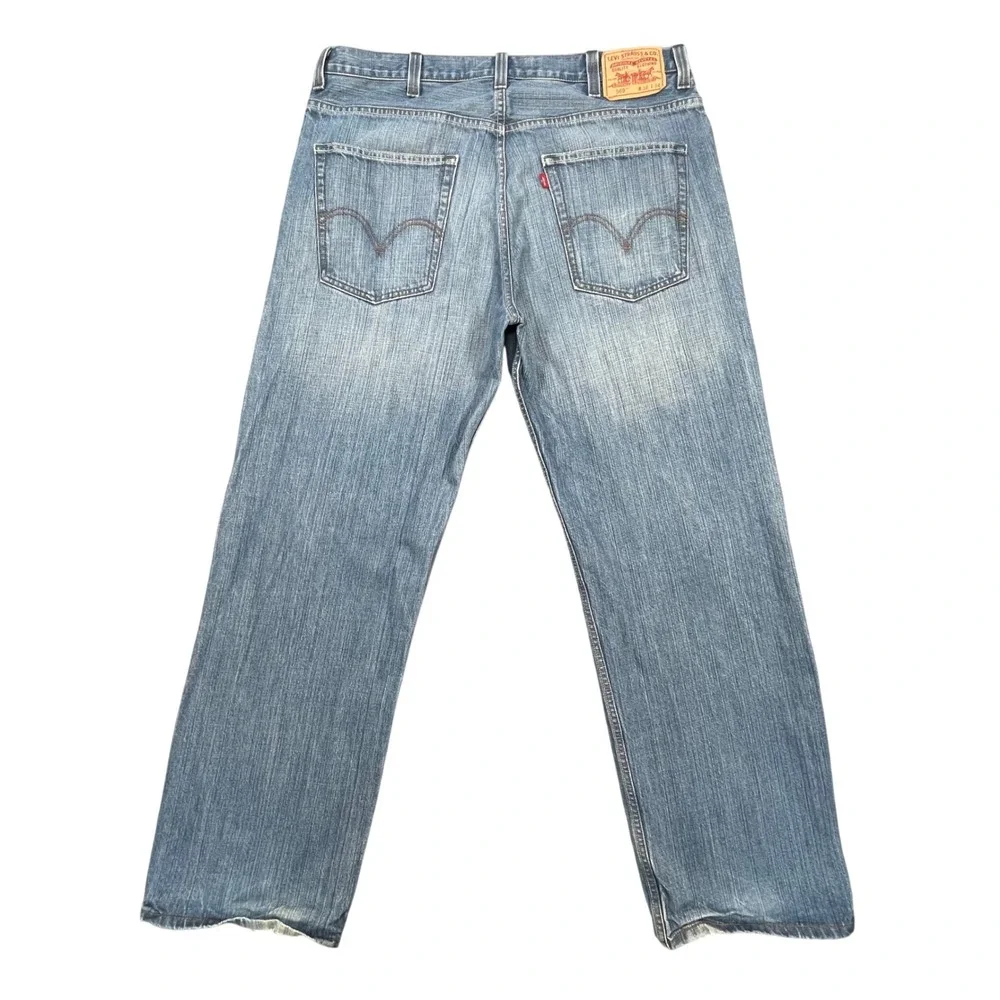Levis Blue 569 Loose Straight Leg Denim Jeans Mens 38x34